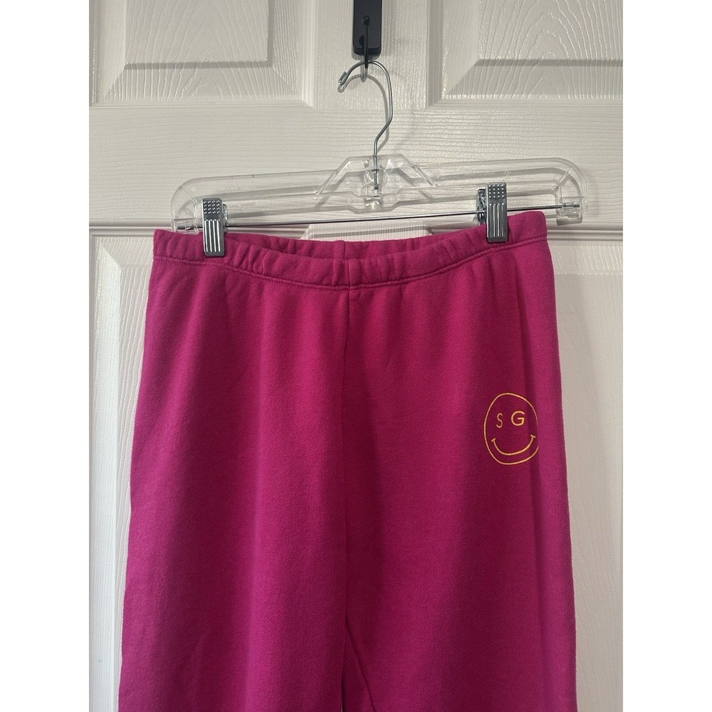 Spiritual Gangster Pink Luna Sweatpants Smiley Face Women's Small - Picture 2 of 9